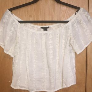 off the shoulder embroidered top